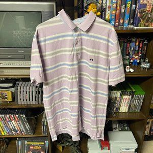 Brooks Brothers 1818 Performance purple StripeOriginal Fit Golf Polo Shirt XL